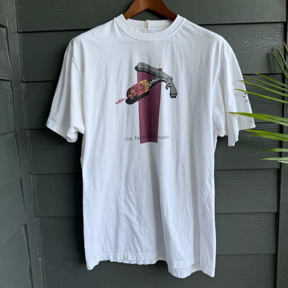 Chile Tees Other - Chile Tees Wine Corkscrew Graphic T Shirt XXL 100% Cotton White
